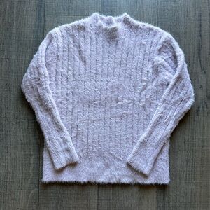 Fuzzy pink light purple sweater